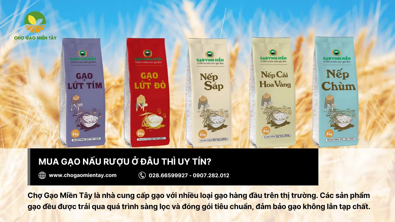 Chợ Gạo Miền Tây cung cấp đa dạng các loại gạo nấu rượu