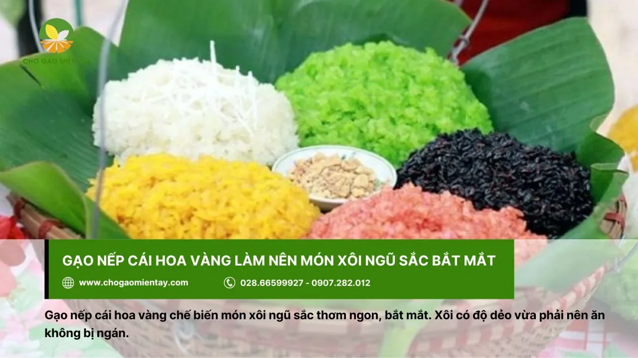 Xôi ngũ sắc đầy hấp dẫn