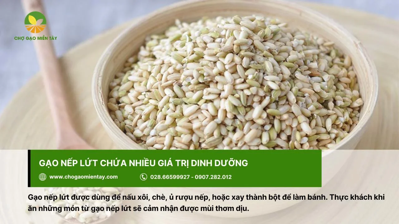 Gạo nếp lứt sử dụng nấu chè, xôi, làm bánh