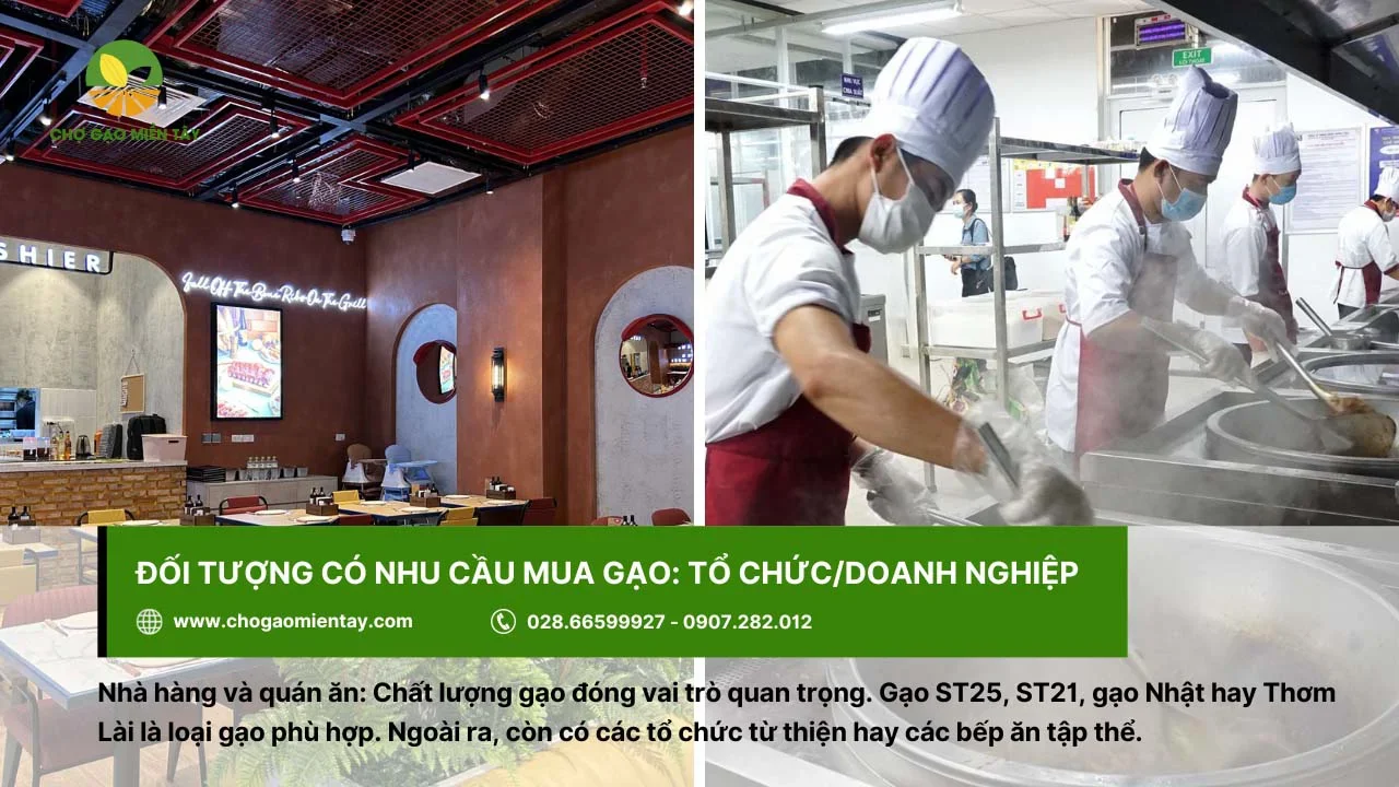 Các khách hàng tổ chức/doanh nghiệp cũng có nhu cầu mua gạo