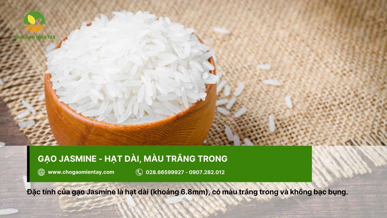 Gạo Jasmine cho cơm mềm, vị ngọt nhẹ