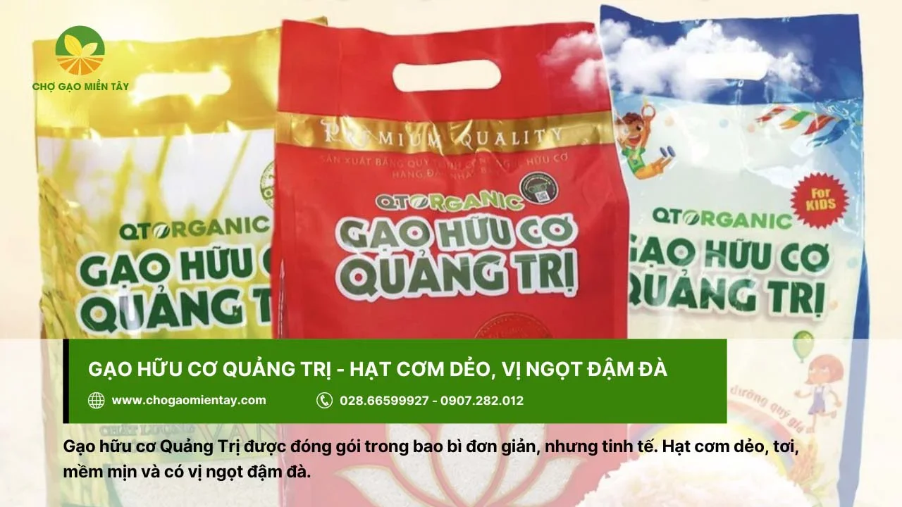 Gạo hữu cơ Quảng Trị cho hạt cơm dẻo