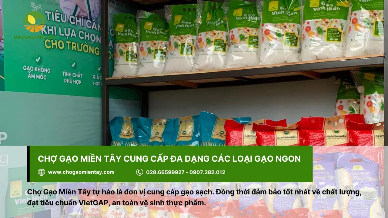 Chợ Gạo Miền Tây là nơi cung cấp đa dạng những loại gạo thơm ngon