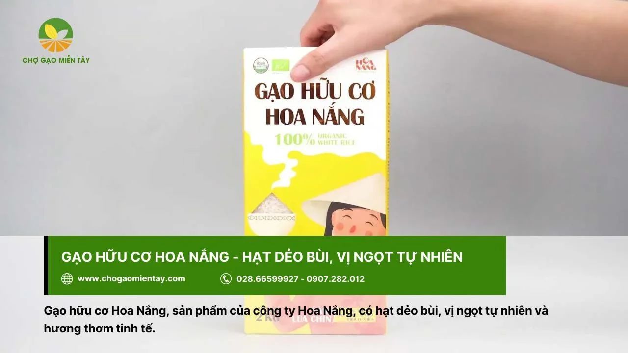 Gạo hữu cơ Hoa Nắng có vị ngọt tự nhiên