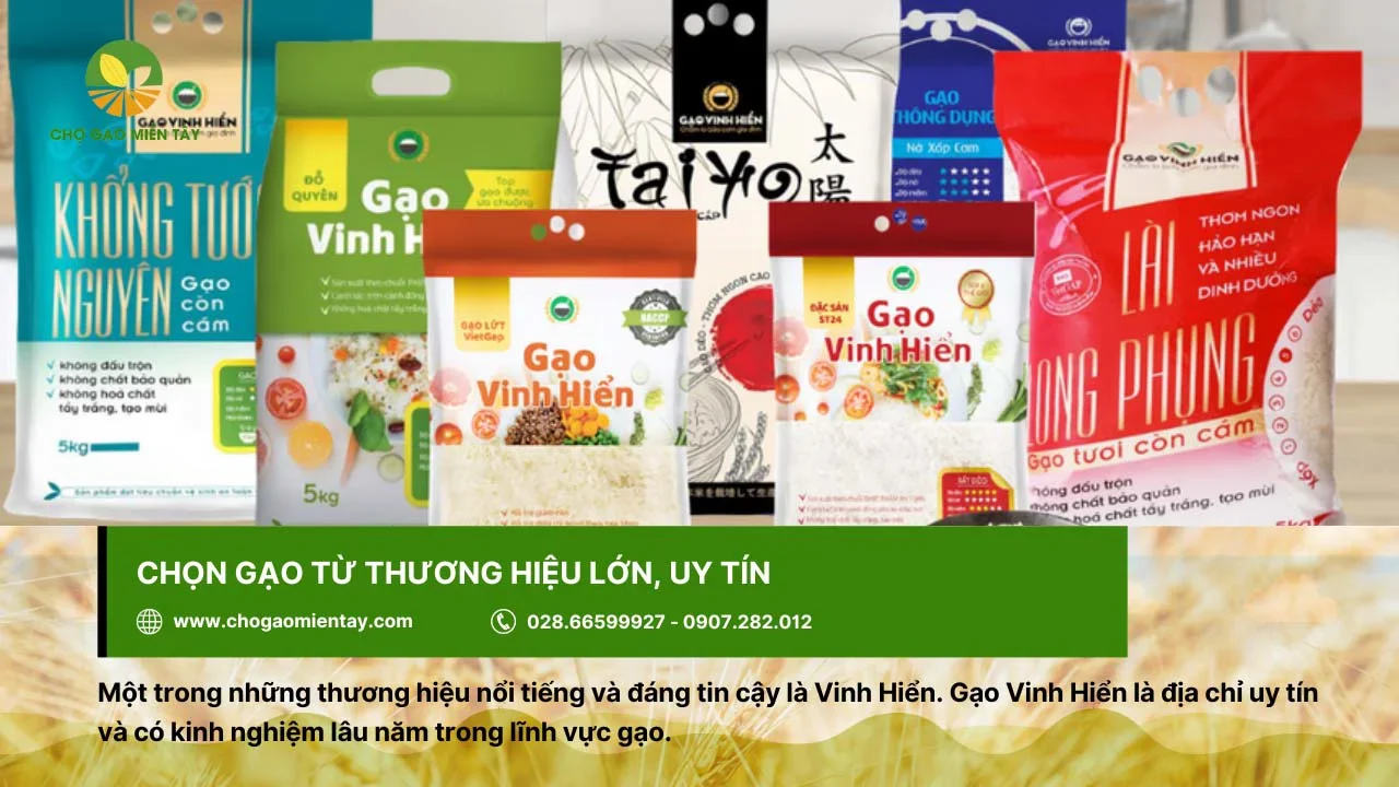 Gạo Vinh Hiển là thương hiệu lớn cung cấp gạo chất lượng