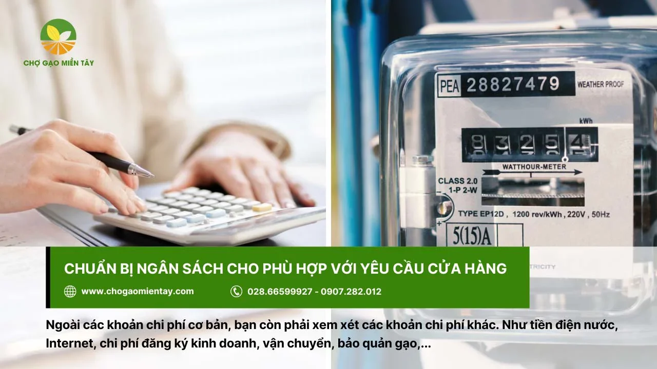 Chuẩn bị ngân sách cho phù hợp với yêu cầu cửa hàng
