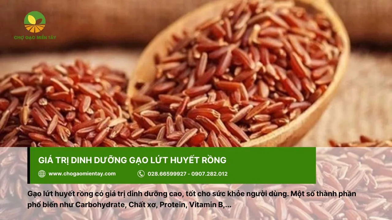 Gạo lứt huyết rồng với thành phần dinh dưỡng cao