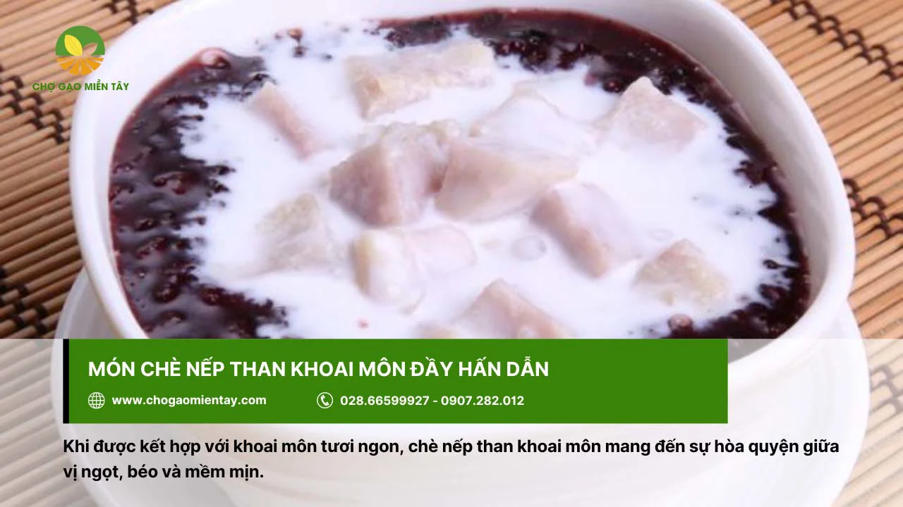 Món chè nếp than khoai môn béo, đậm vị