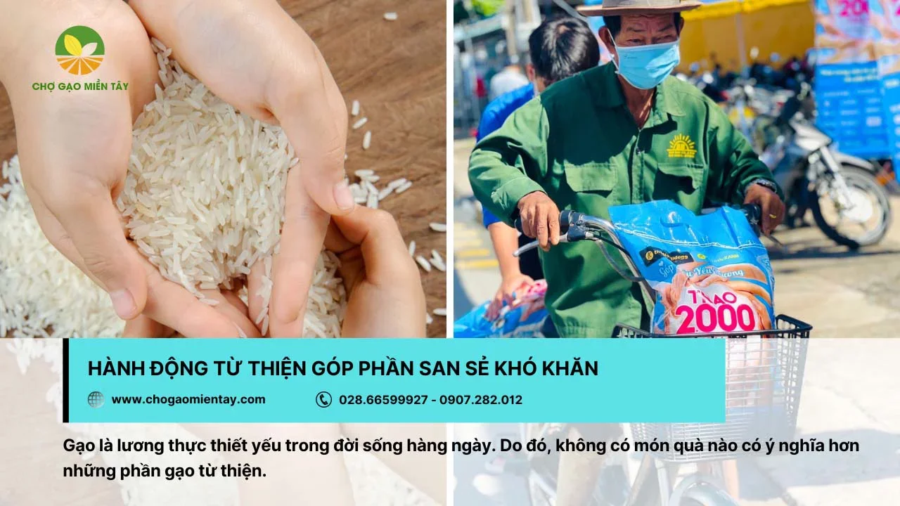Gạo từ thiện đáp ứng nhu cầu cơ bản của con người