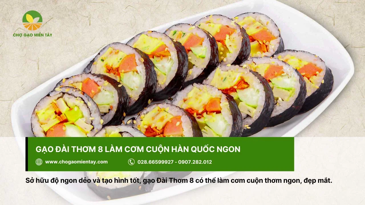 Món cơm cuộn bắt mắt làm từ gạo Đài Thơm 8