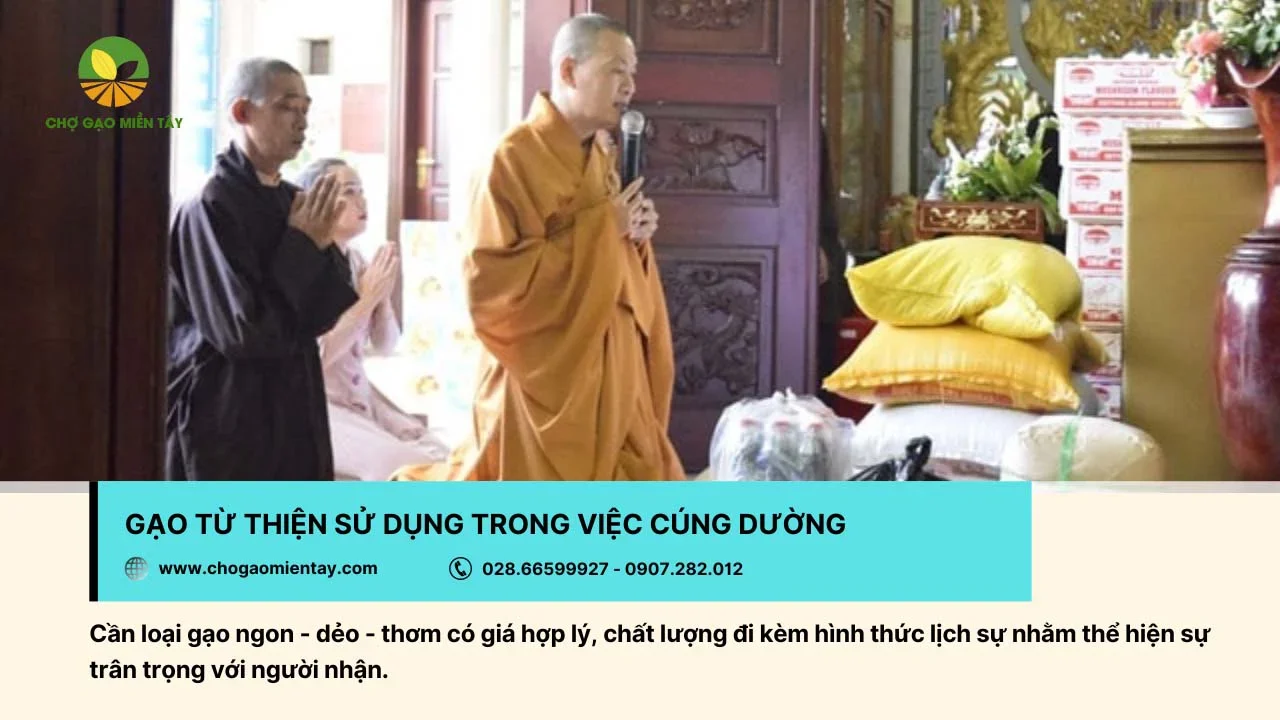 Gạo từ thiện sử dụng với mục đích cúng dường
