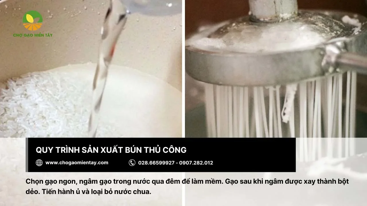 Sản xuất bún thủ công cần tay nghề khéo léo