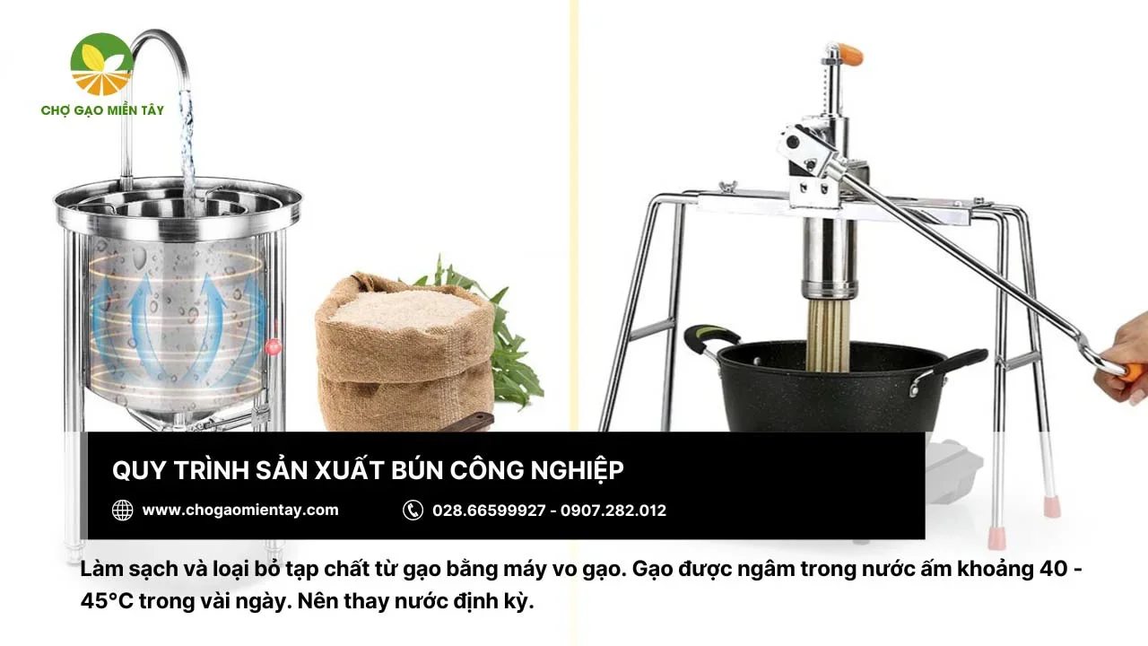 Sản xuất bún công nghiệp sẽ tiết kiệm thời gian hơn