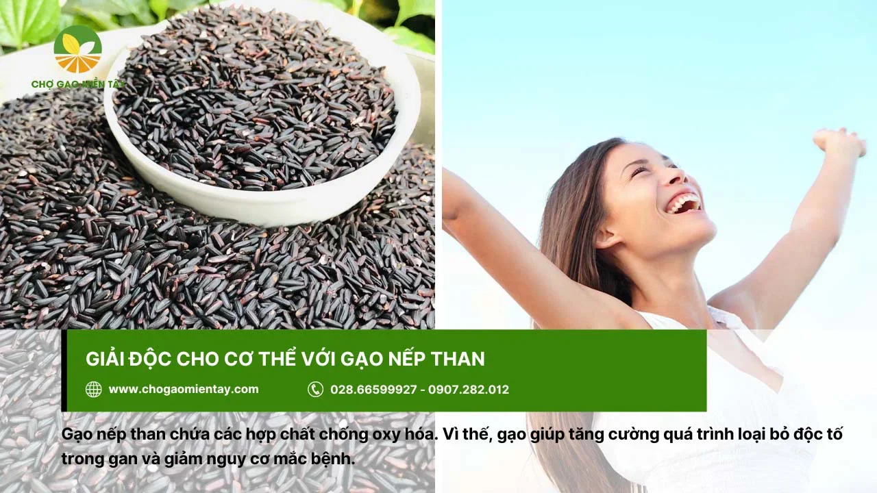 Giải độc cơ thể nhờ ăn gạo nếp than