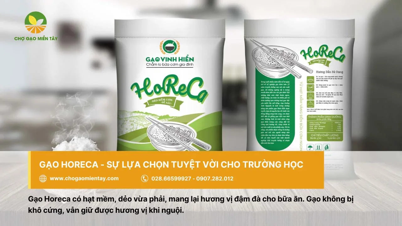 Gạo Horeca của Vinh Hiển cung cấp cho trường học với vị đậm đà